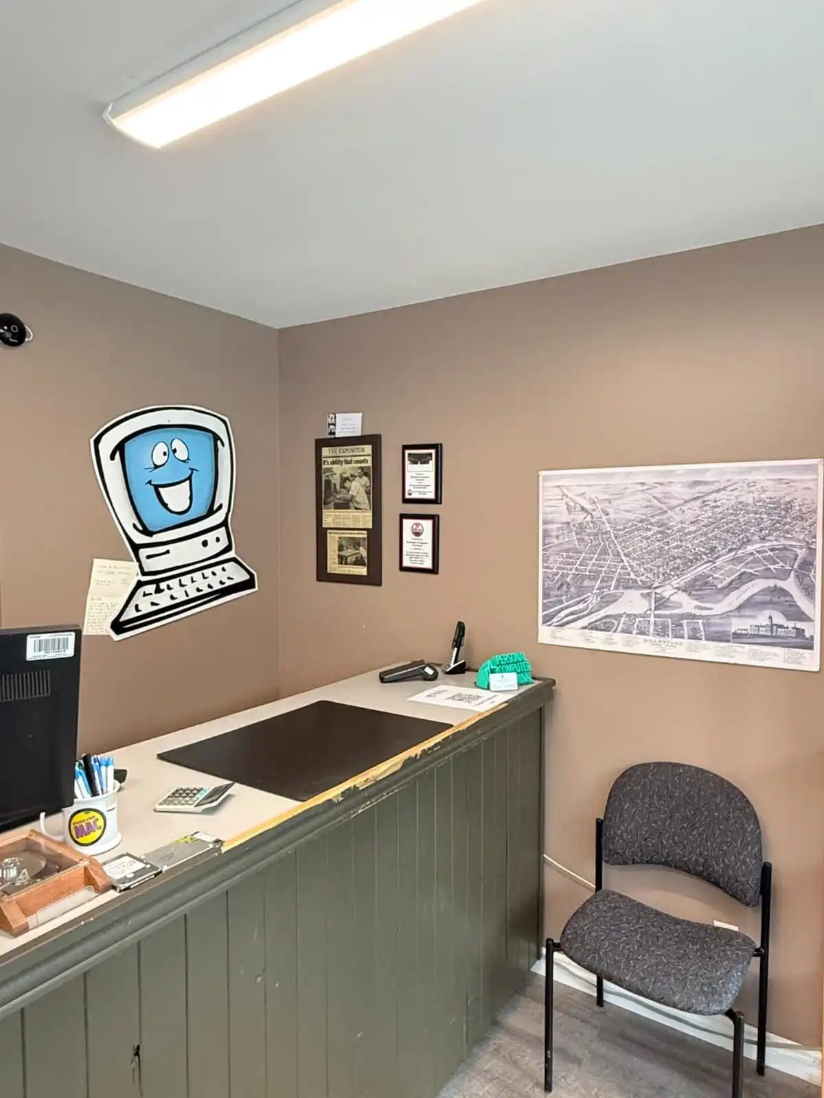 PCT Brantford service desk and customer check-in counter